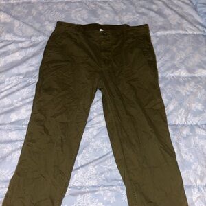 High-Waisted OGC Chino Cargo Pants Olive Green